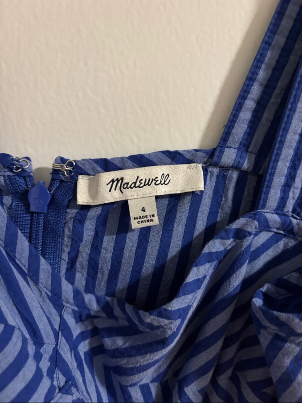 Madewell Blue Striped Midi Dress - Picture 2 of 3